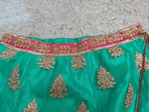 Green Embroidered Lehenga Skirt