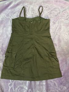 Zudio Olive Green Mini Dress