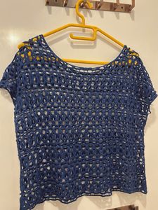 Blue Crochet Top