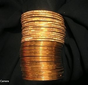 Yellow Metallic Bangles Set