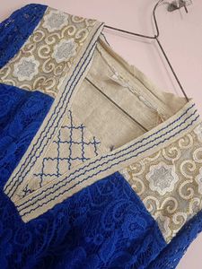 Blue Lace Detail Kurta