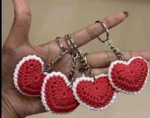 Heart Crochet Keychain