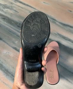 Pink block heels