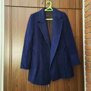 Navy blue felt coat