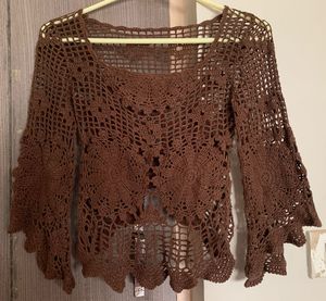 Handmade Crochet Brown Top