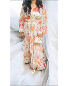 Floral Maxi Dress with Belt