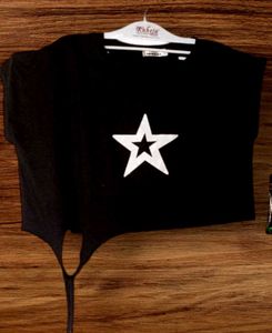 Adywg Black BeautifulDesign ⭐ CropTop Half Arm Y2K