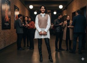 ✨ INSTA-CHIC: RIVER ISLAND Layered Knit Midi! 🤍🧶