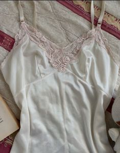 White Lace Trim Cami Top