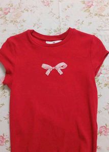 red coquette top