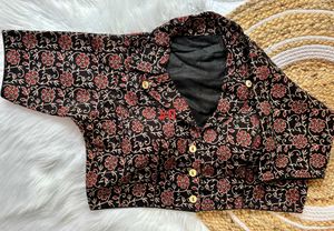 *Ajrakh collar Blouses**Pure vegetable dye fabri