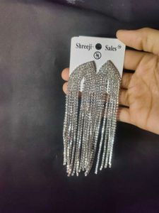 Sparkling Rhinestone Tassel Earrings