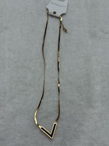 Minimalist V Pendant Snake chain Necklace