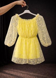 Yellow Floral Net Dress – Like New (Worn Once)