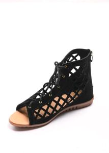 Stylish Black Peep-Toe Gladiator Sandals