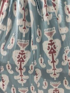 Women Cotton Blue And Pink Patterned Skirt