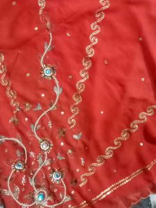 Peach Embellished Saree