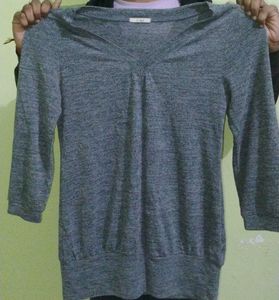 V Neck Grey Color Sweater