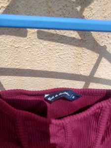 Ribbed Burgundy Crop Tank Top