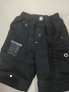 Boys Black Cargo Shorts