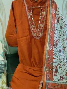 Elegant Orange Kurta Set