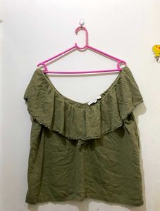 Olive Ruffle Top Bust till 46 length 23