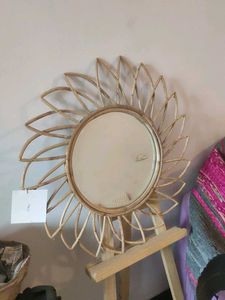 Bamboo Rattan Sunflower Mirror 3