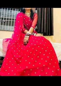 Pink Lengha With Cancan