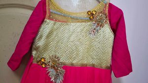 Pink &amp; Gold Ethnic Gown