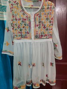White Embroidered Tunic Dress
