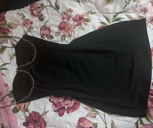Newme Little Black Dress with Chain Detail