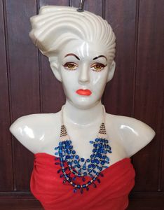 Layered Blue Beaded Necklace