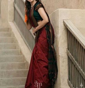 Elegant Maroon Saree