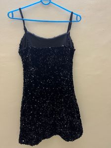 Sparkling Black Sequin Mini Dress