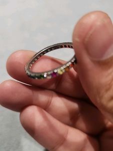 Sterling Silver Rainbow Gem Ring