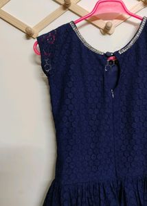 HIGH QUALITY STITCHED FROCK Navy Blue Knee Length