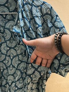 Rajasthani Print Sea Green Half Sleeve Shirt