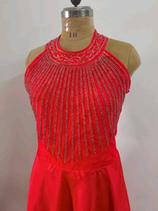 Red Embellished Gown