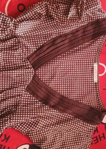 Checkered Brown babydoll top