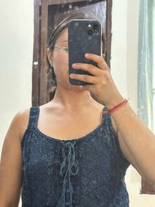 Denim Lace-Up Tank