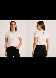Printed Women's T-Shirt with jeans Spykar