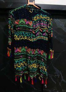 Funky Colorful Tassel Cardigan