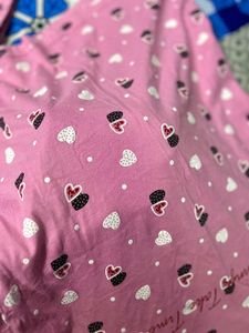 Cute Pink Heart Night Pajama Set