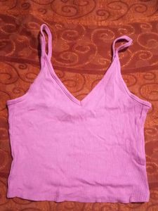 Pink Ribbed Tank Top