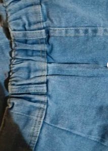 Denim Skirt with Button Detail