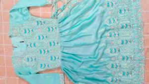 Aqua Embroidered Salwar Kameez