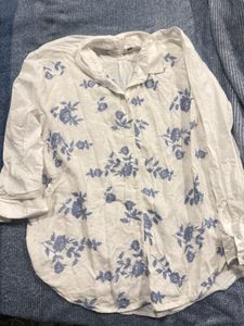 Floral Embroidered Button Down shirt