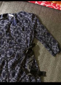 Elegant Navy Print Dress