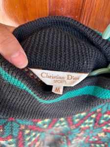 Authentic Christian Dior Patterned Turtleneck Swea