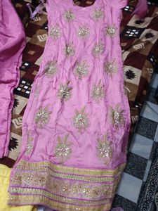 Pink Embroidered Kurta Set